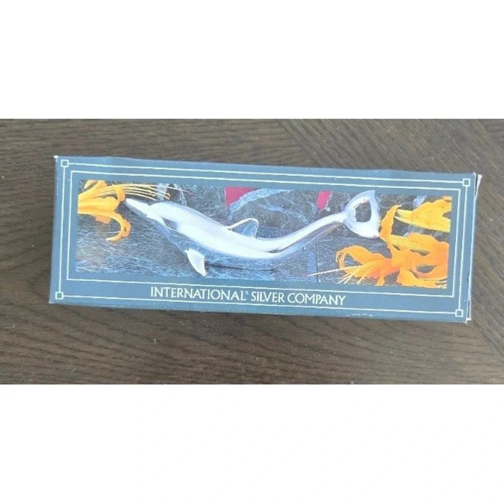 Vintage International Silver Co Silverplated Dolphin Bottle Opener 6.5
